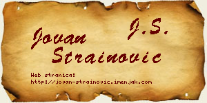 Jovan Strainović vizit kartica